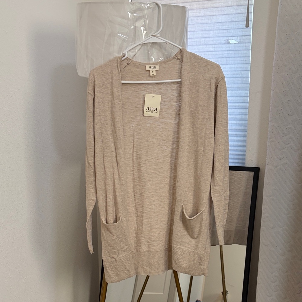 a.n.a Women's Beige Cardigan Sweater